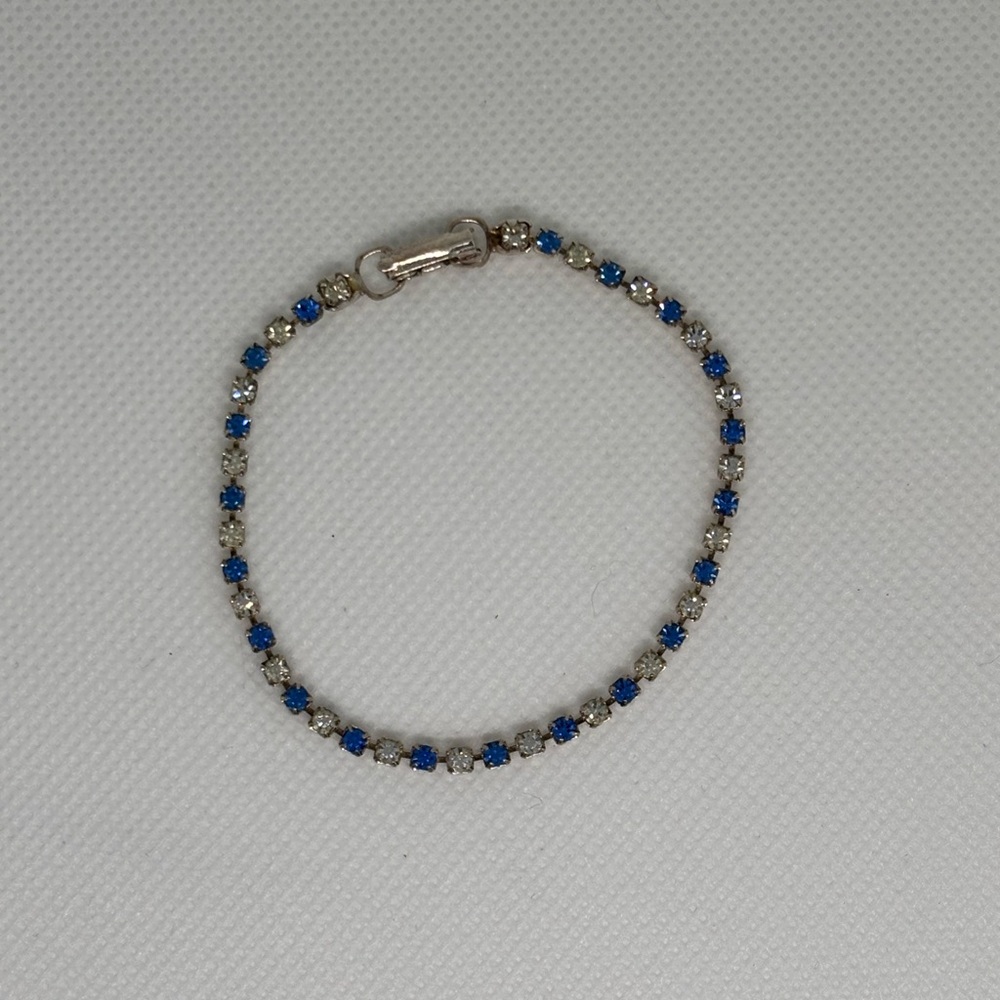 Vintage Tennis Bracelet Crystal Silvertone Jewelry Retro 1950s Statement Jewelry